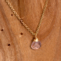 Faceted Light Amethyst Droplet Necklace
