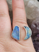 Boulder Opal Moon Ring