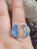 Boulder Opal Moon Ring