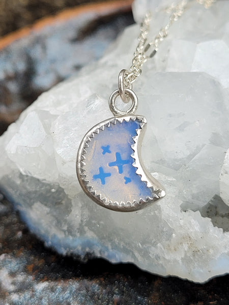 Opalite moon Necklace