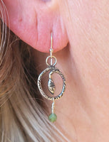 Snake Earrings with Chrysoprase Beads