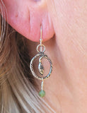 Snake Earrings with Chrysoprase Beads