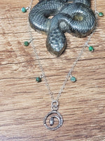 Snake Necklace with Chrysoprase Beads