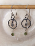 Snake Earrings with Chrysoprase Beads