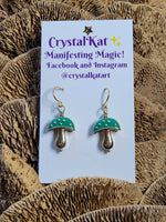 Green Mushroom Earrings