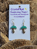 Green Mushroom Earrings