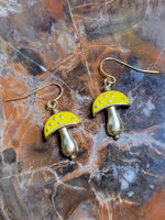 Yellow Mushroom Earrings