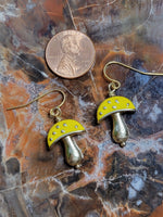 Yellow Mushroom Earrings