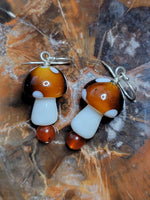 Glass Mushroom Earrings