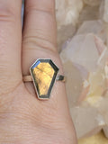 Labradorite Coffin Ring ~ Size 9