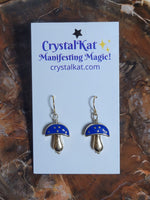 Blue Mushroom Earrings