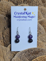 Amethyst/Lava Rock Earrings