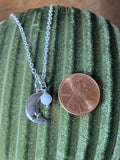 Moonstone Moon Necklace