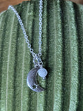 Moonstone Moon Necklace