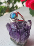 Labradorite All Seeing Eye Ring ~ Size 9