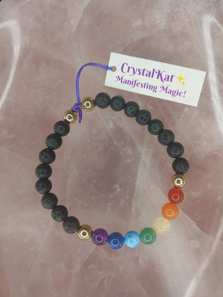 Rainbow/Chakra/Pride Bracelet ~ Large Beads