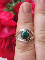 Malachite All Seeing Eye Ring ~ Size 10