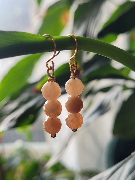 Peach Moonstone Earrings