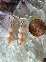 Peach Moonstone Earrings