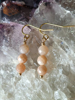 Peach Moonstone Earrings