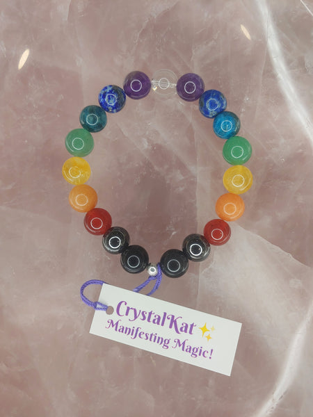 Rainbow/Chakra/Pride Bracelet ~ XL Beads