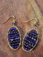 Purple Oval Earrings