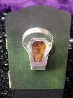 Tiger Eye Coffin Ring ~ Size 10.5