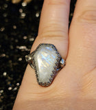 Moonstone Coffin Ring ~ Size 8.75