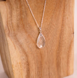 Faceted Clear Quartz Droplet Necklace