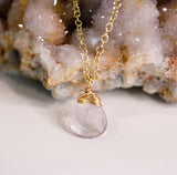 Faceted Light Amethyst Droplet Necklace