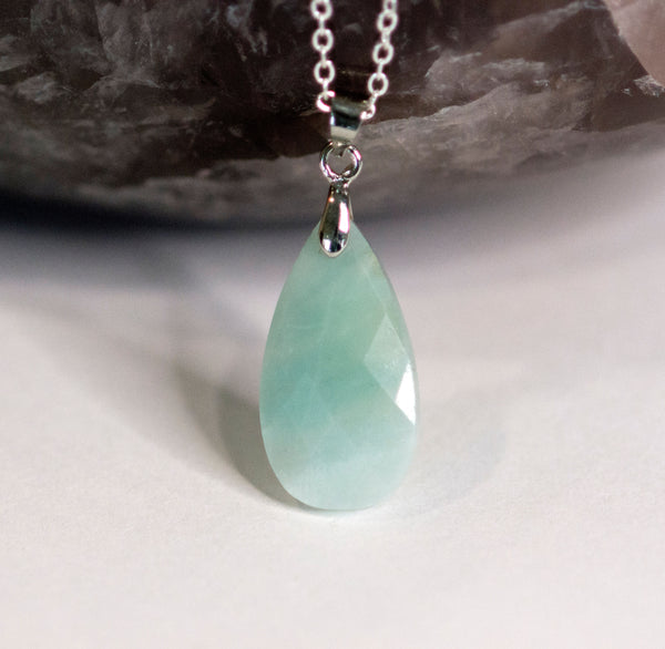 Faceted Amazonite Droplet Necklace