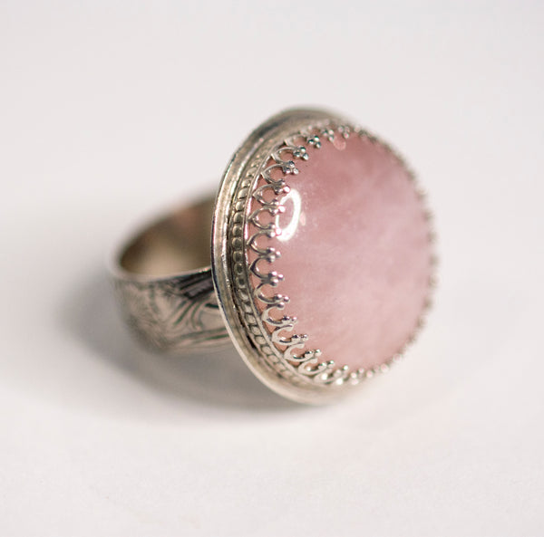 Rose Quartz Ring ~ Size 9.75