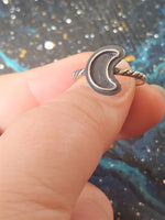 Crescent Moon Ring ~ Size 9.5